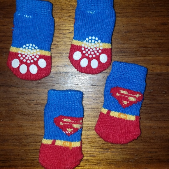 Superman Puppy Anti-slip Socks Tiny & Small Breed - Picture 2 of 7